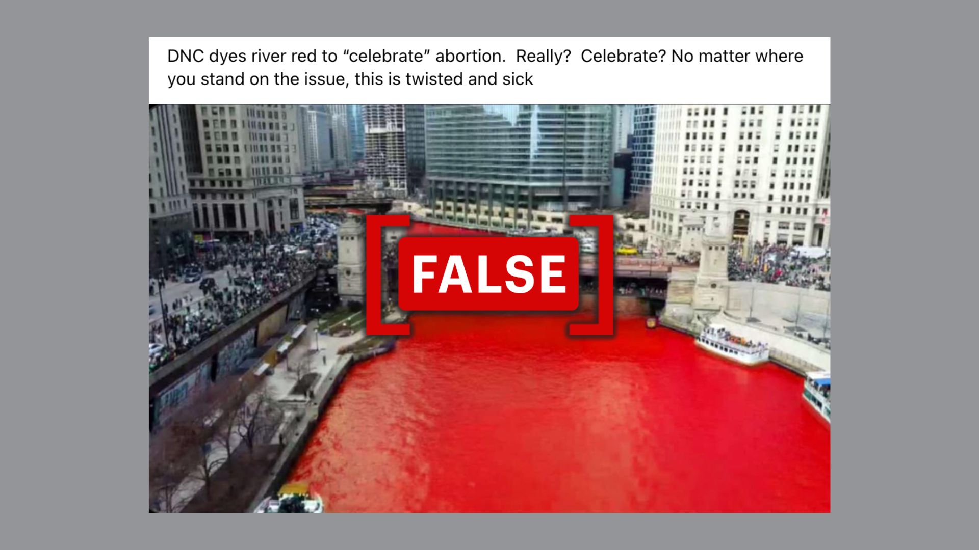 Democrats did not turn Chicago River red to show support for abortion